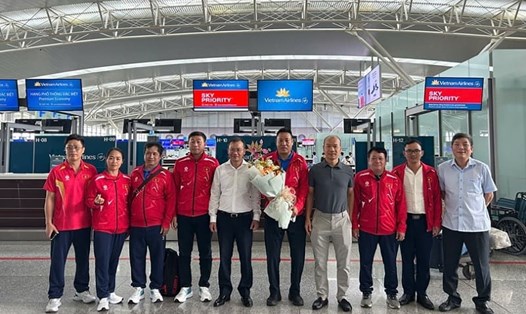 Đoàn thể thao Việt Nam được động viên trước giờ lên đường tham dự Đại hội thể thao trẻ châu Á 2025. Ảnh: Cục thể dục thể thao vn