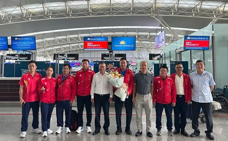 The Vietnamese sports delegation was encouraged before leaving for the 2025 Asian Youth Sports Festival. Photo: Department of Exercise and Sports
