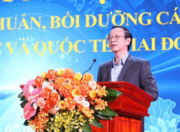 Thu truong Thuong truc Pham Ngoc Thuong phat bieu tai hoi nghi. Anh: Tran Hiep