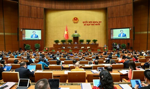 Phiên họp ngày 20.10 của Kỳ họp thứ 10, Quốc hội khóa XV. Ảnh: Phạm Đông