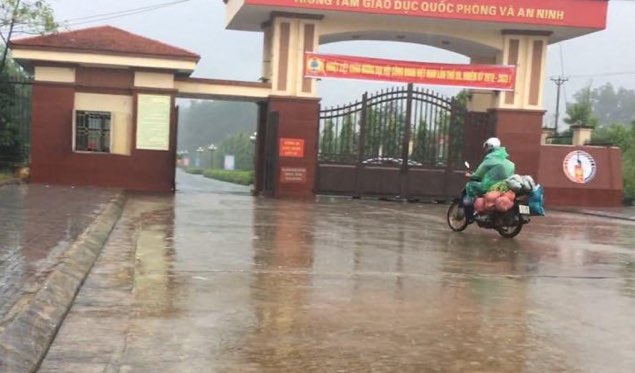 Trung tam Giao duc Quoc phong va An ninh - Dai hoc Thai Nguyen noi xay ra vu hang tram sinh vien nghi bi ngo doc. Anh: Dang Vu.