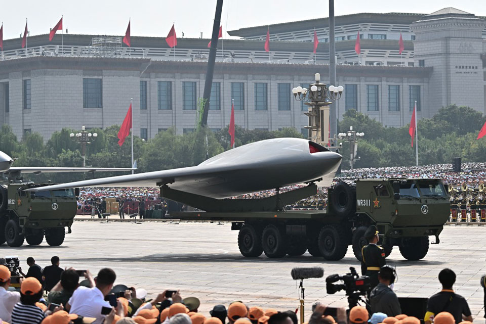Another stealth UAV, believed to be CS-5000T, appeared at China's parade to celebrate the 80th anniversary of the Nazis victory on September 3, 2025. Photo: AFP