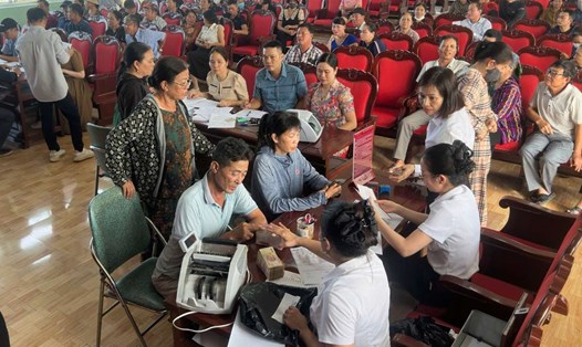 Xã An Trường chi trả tiền bồi thường, giải phóng mặt bằng Dự án Khu công nghiệp Tràng Duệ 3. Ảnh: Xã An Trường, Hải Phòng