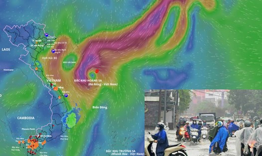 Cập nhật vị trí của bão số 12 vào 8 giờ ngày 21.10. Ảnh: Hệ thống Giám sát thiên tai Việt Nam