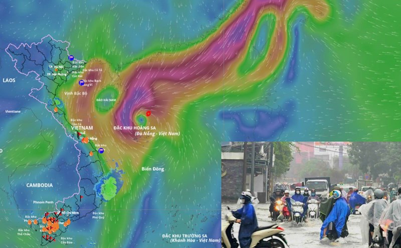 Updated location of storm No. 12 at 8:00 a.m. on October 21. Photo: Vietnam Disaster Monitoring System