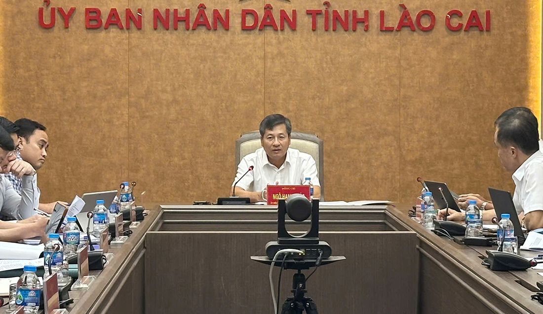 Pho Chu tich UBND tinh Lao Cai – Ngo Hanh Phuc chu tri va ket luan buoi lam viec