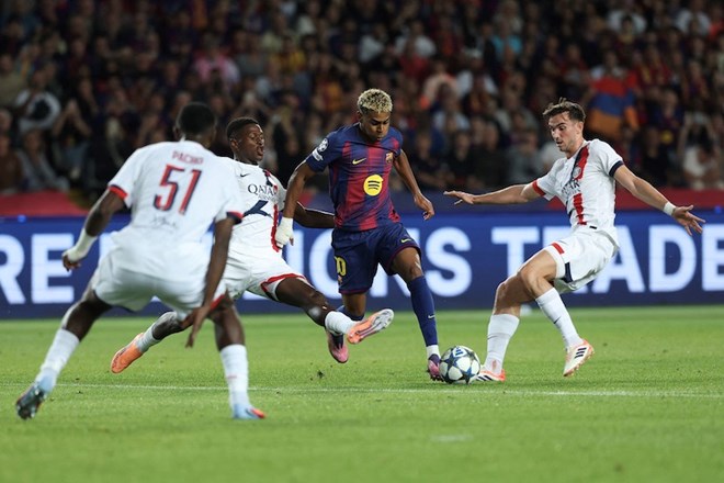 PSG danh bai Barcelona o tran dau gan nhat tai Champions League. Anh: AFP