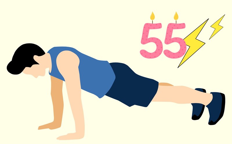 Push-ups are an exercise that helps maintain strength. Graphics: Thanh Thanh