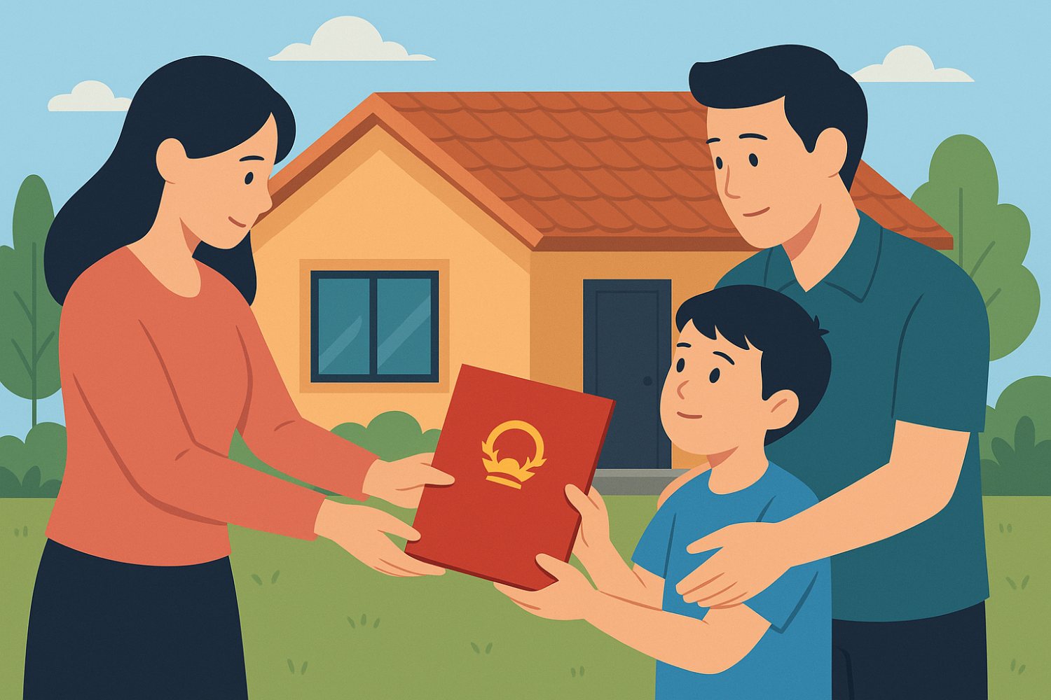 親が子供に土地を寄付する場合の赤本の名前の変更は30日以内に行う必要があります。写真：ヌー・ハ