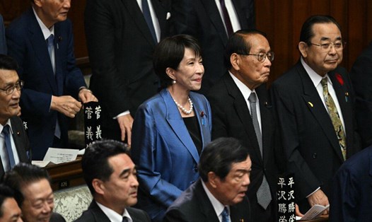 Bà Sanae Takaichi giành chiến thắng lịch sử, trở thành nữ thủ tướng đầu tiên của Nhật Bản ngày 21.10. Ảnh: AFP