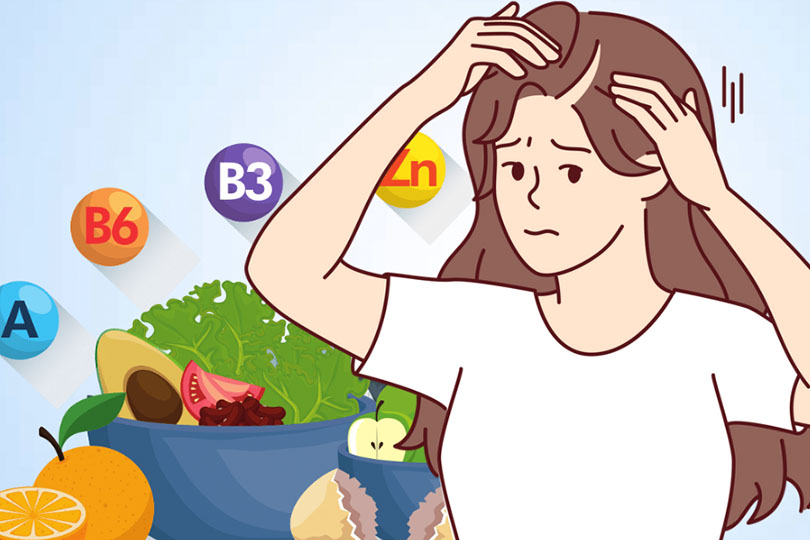 自然な脱毛を防ぐための食品サプリメントのヒント。グラフィック: ティエン・ナン