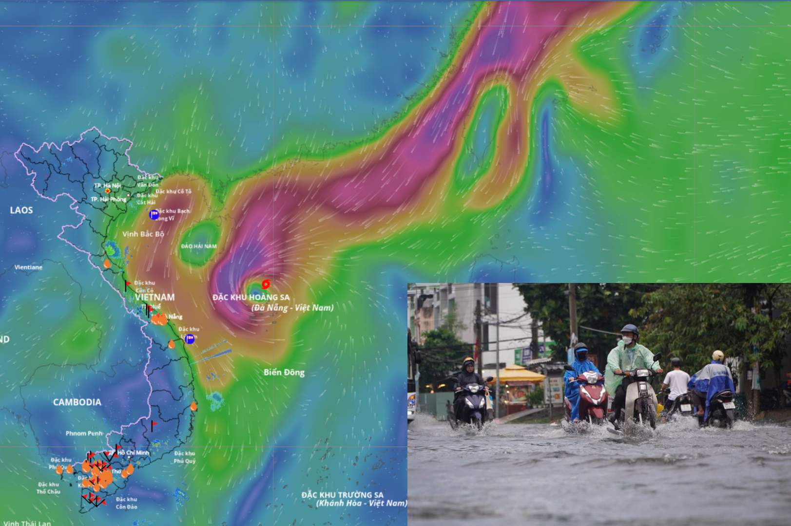 午後3時に暴風雨12号の位置を更新しました。写真：ベトナム自然災害監視システム
