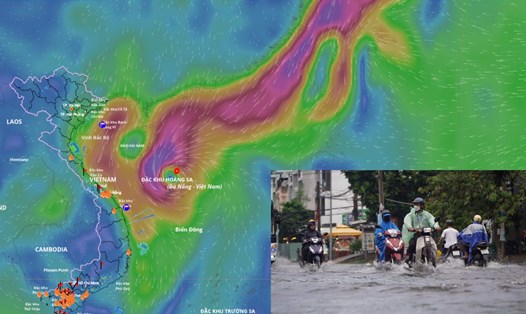 Cập nhật vị trí của bão số 12 vào 15 giờ ngày 21.10. Ảnh: Hệ thống Giám sát thiên tai Việt Nam