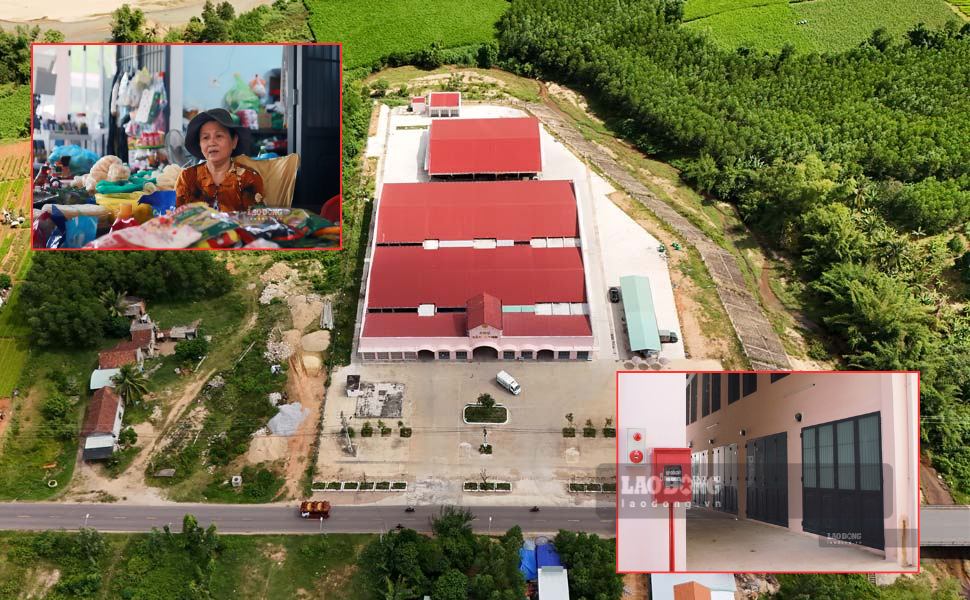 반깐 신시장(잘라이성 빈빈현)은 운영을 시작한 지 몇 달 만에 암울한 거래를 하는 소규모 상인들의 모습이 사라졌습니다. 사진: 호아이 프엉