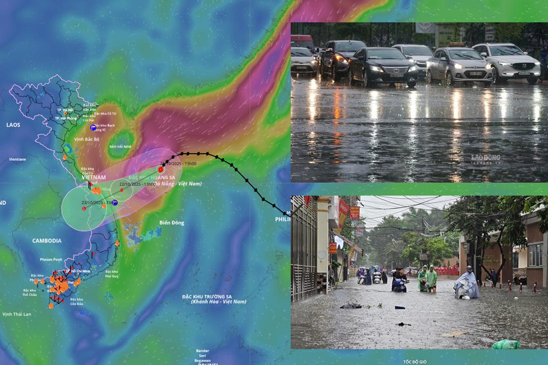 Forecast of the area with the heaviest rain due to storm No. 12 from noon on October 22, risk of major flooding, inundation