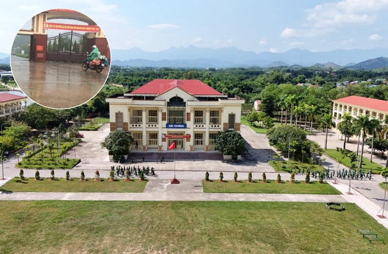 Many students at the Center for National Defense and Security Education - Thai Nguyen University are suspected of food poisoning. Photo: PV Group