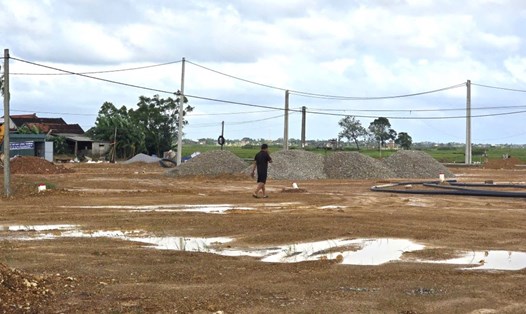 Công trường dự án Khu tái định cư Triệu Độ. Ảnh: Hưng Thơ