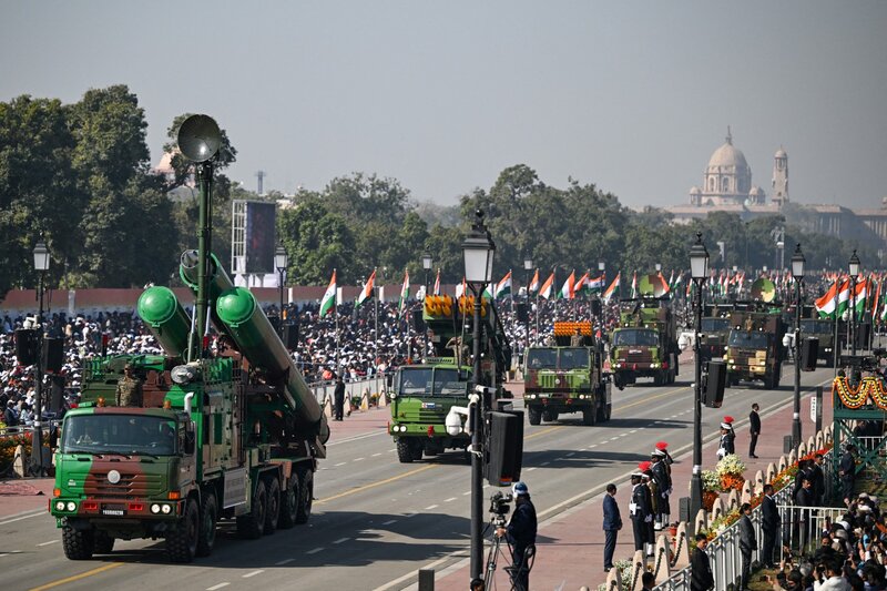 The Brahmos missile system of the Indian Army participated in a parade in New Delhi on January 26, 2025. Photo: AFP