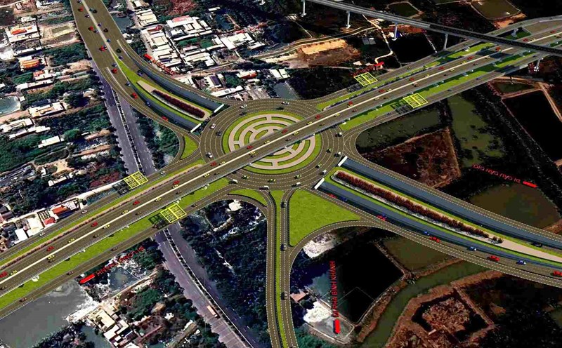 Perspective of the intersection of Rung Sac Road - Ben Luc - Long Thanh Expressway. Photo: Ho Chi Minh City Department of Construction