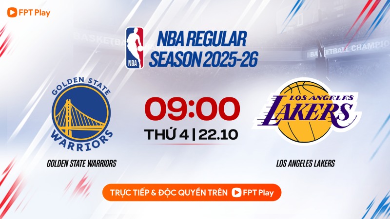 Tran dau tam diem la cuoc doi dau giua Golden State Warriors va Los Angeles Lakers. Anh: FPT Play