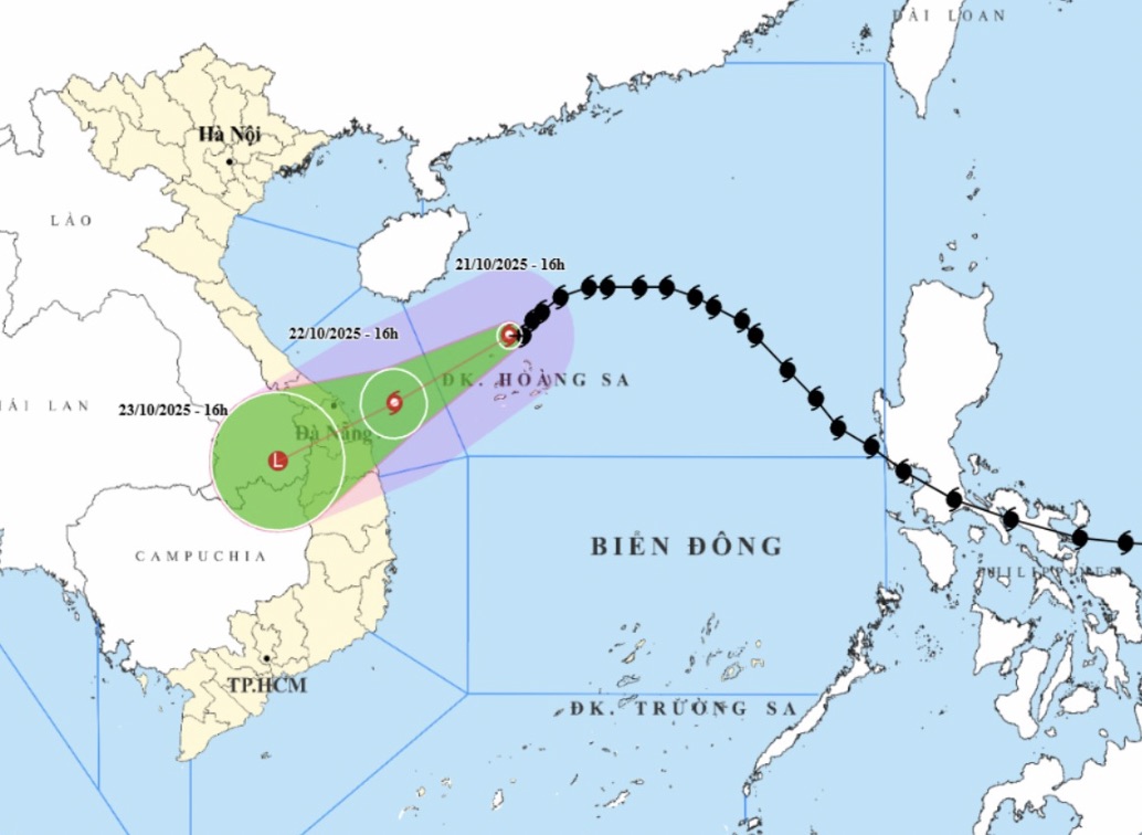 Update the path and landing direction of storm No. 12 Fengshen. Photo: NCHMF