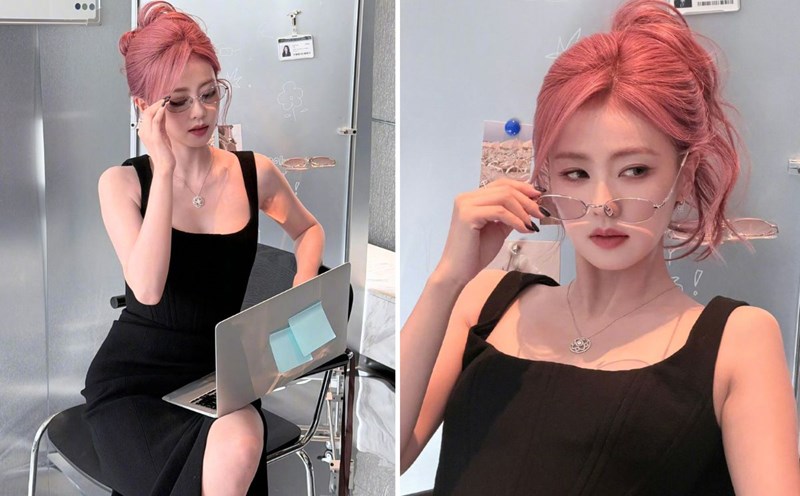 Bai Lu dyed her hair pink for the first time. Photo: screenshot