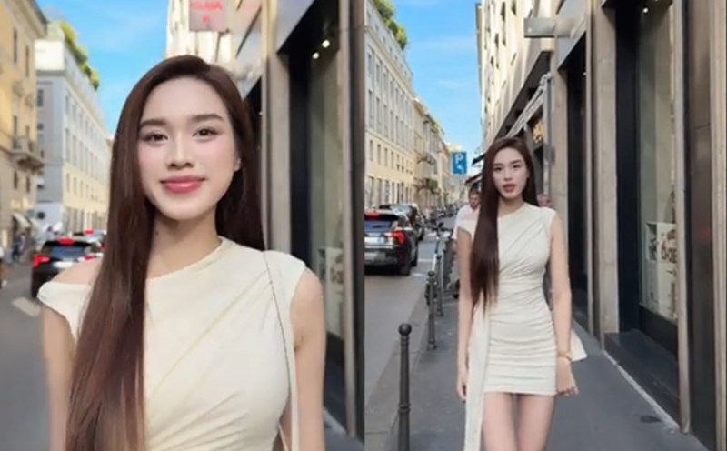 Miss Do Thi Ha in the clip attracted more than 5 million views on TikTok. Photo cut from video