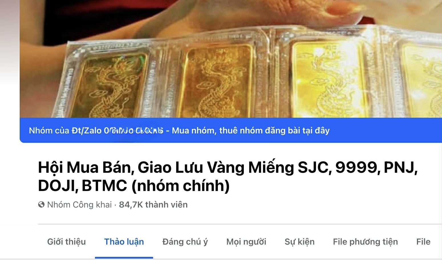 Hinh anh nhom trao doi mua ban vang tren mang xa hoi.