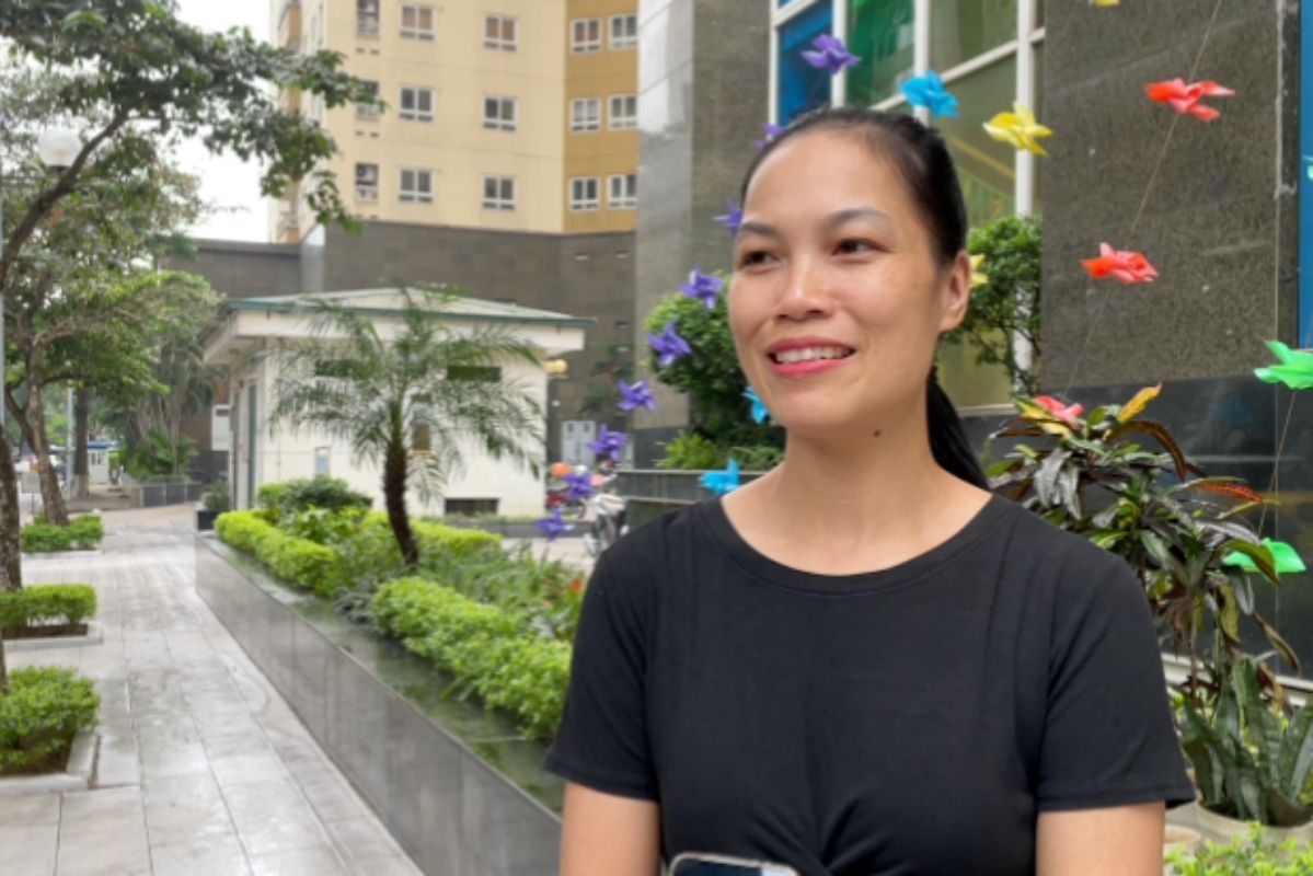 Chi Do Thi Bich Nguyet khong dam nghi den so huu can nha chung cu tai Ha Noi. Anh: Thanh Binh