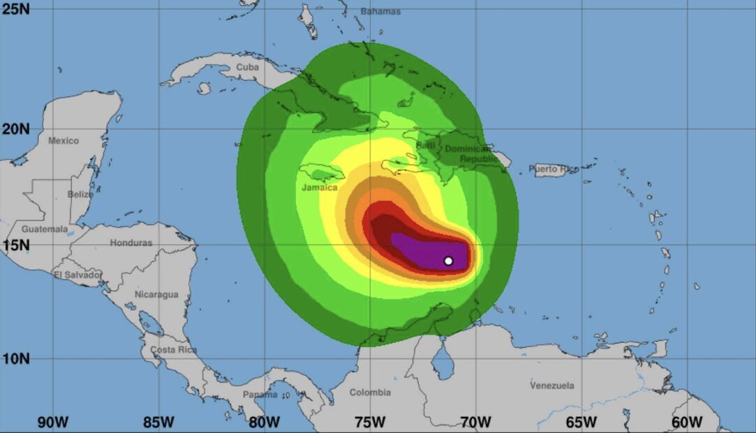Storm No. 13 Melissa is forecast to strengthen into a hurricane. Photo: US National Hurricane Center