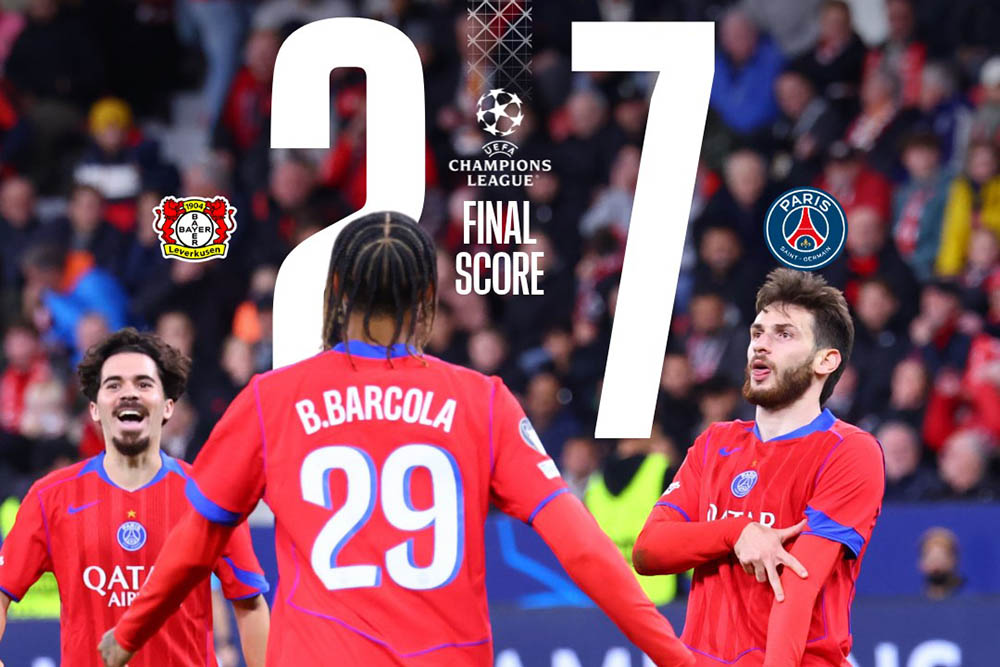 PSG beat Bayer Leverkusen in the UEFA Champions League group stage. Photo: PSG