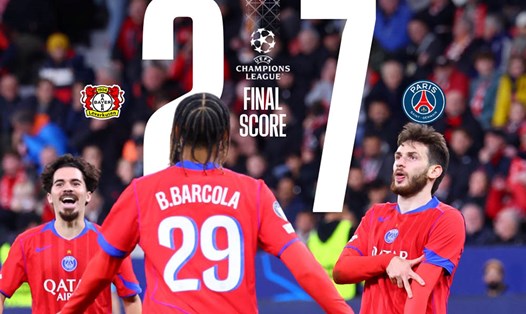 PSG thắng đậm Bayer Leverkusen ở vòng bảng UEFA Champions League. Ảnh: PSG