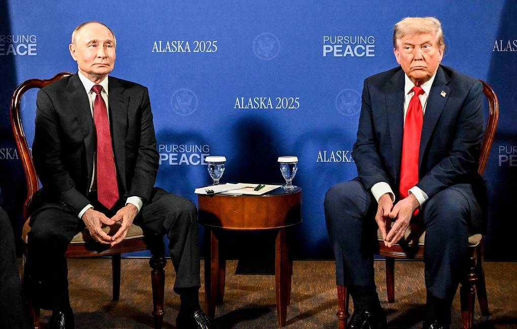 Russian President Vladimir Putin and US President Donald Trump at a summit in Alaska, US, on August 15, 2025. Photo: TASS