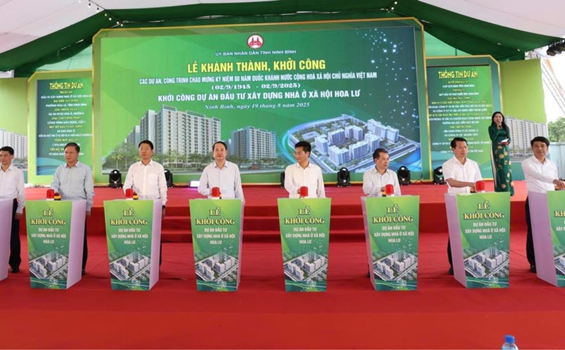 Ninh Binh Provincial People's Committee started construction of the social housing project in Hoa Lu ward with a total investment of nearly 2,000 billion VND. Photo: Nguyen Truong
