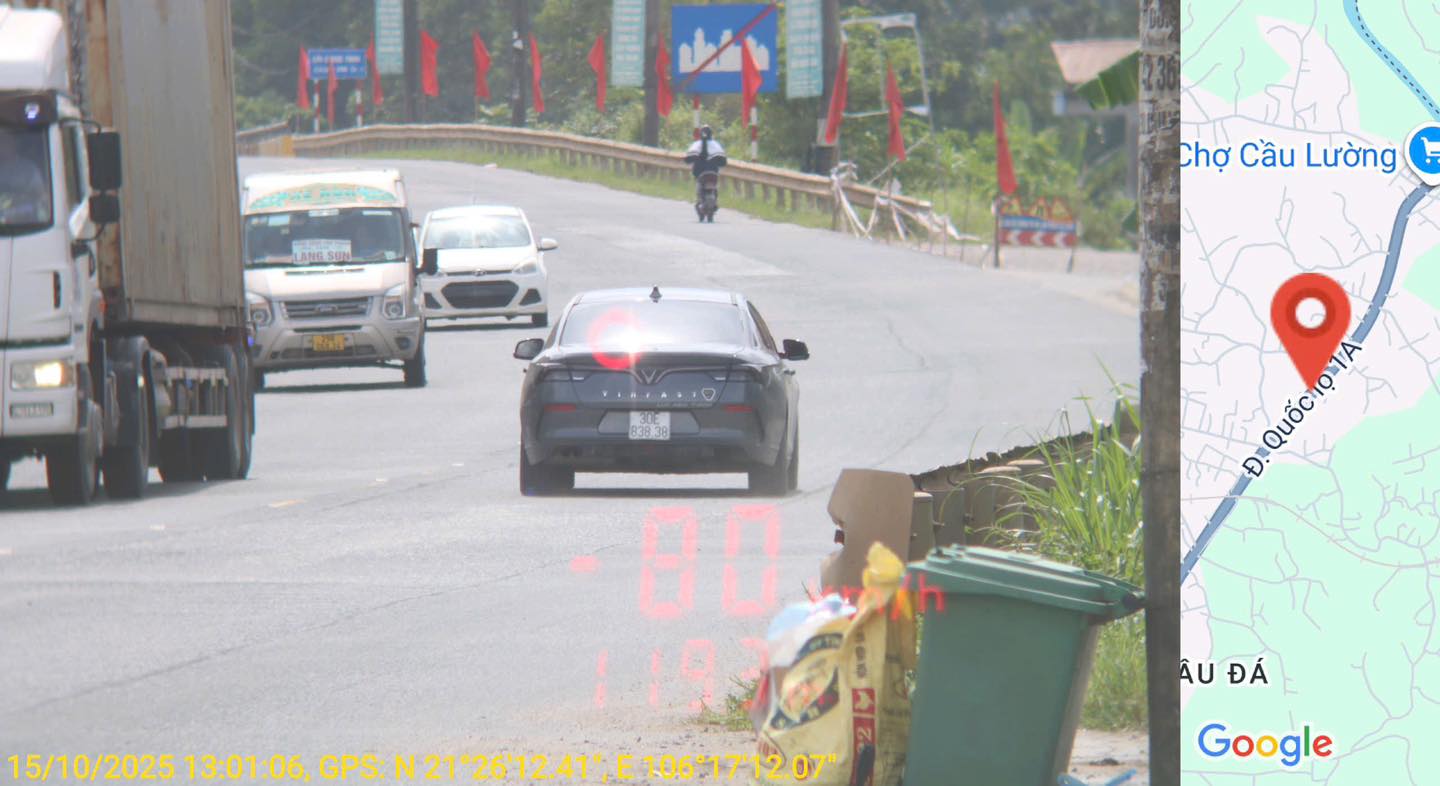 El propietario del vehiculo multado en Bac Ninh. Foto: Cong an Bac Ninh
