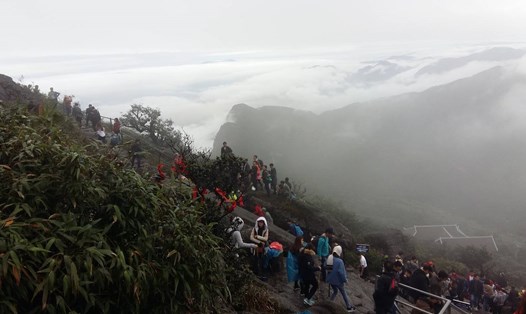 Hành hương lên non thiêng Yên Tử - một trong những thành phần chính của Di sản văn hóa thế giới. Ảnh: Nguyễn Hùng