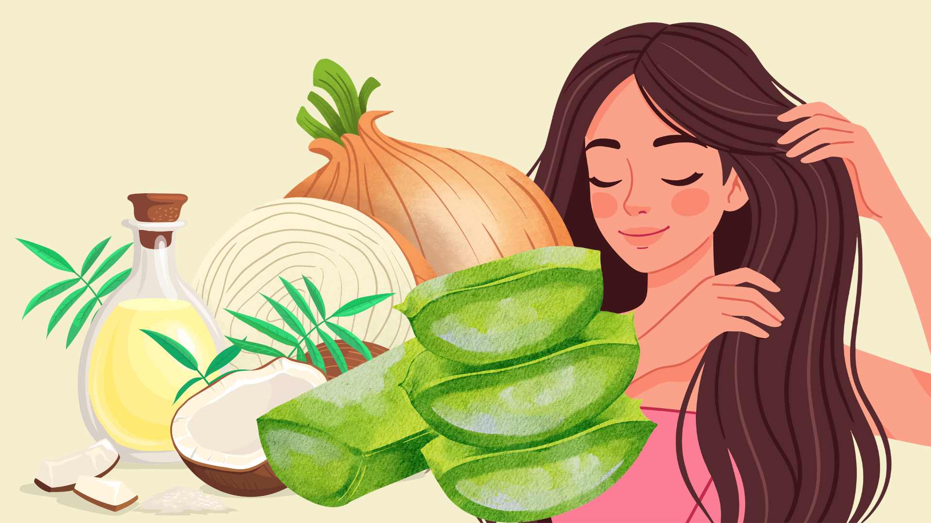 Familiar natural ingredients such as coconut oil, aloe vera or onions, you can stimulate hair growth to be fast, thick and healthy. Graphic photo: Hoang Loc