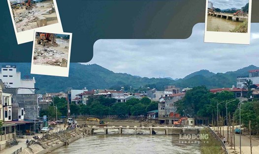 Cao Bằng phá dỡ cầu ngầm Sông Hiến. Ảnh: Tân Văn