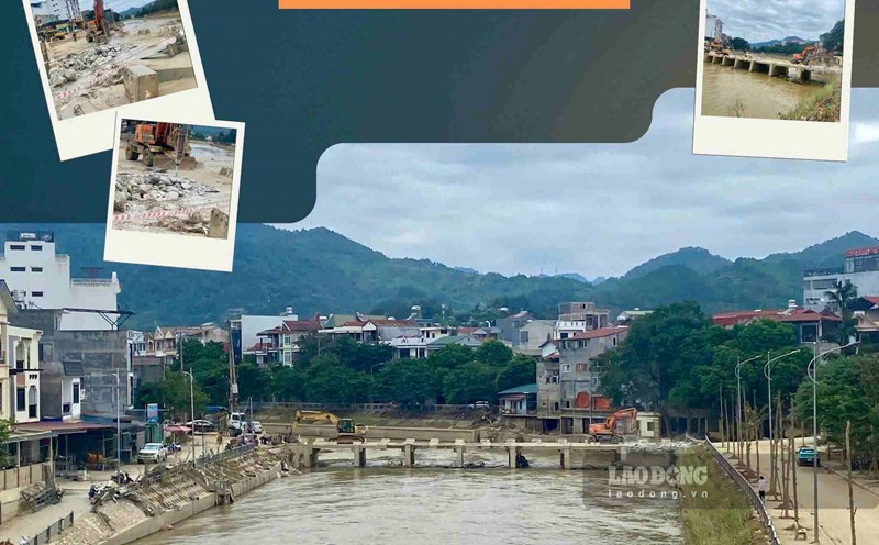 Cao Bang demolishes the Hien River underpass. Photo: Tan Van