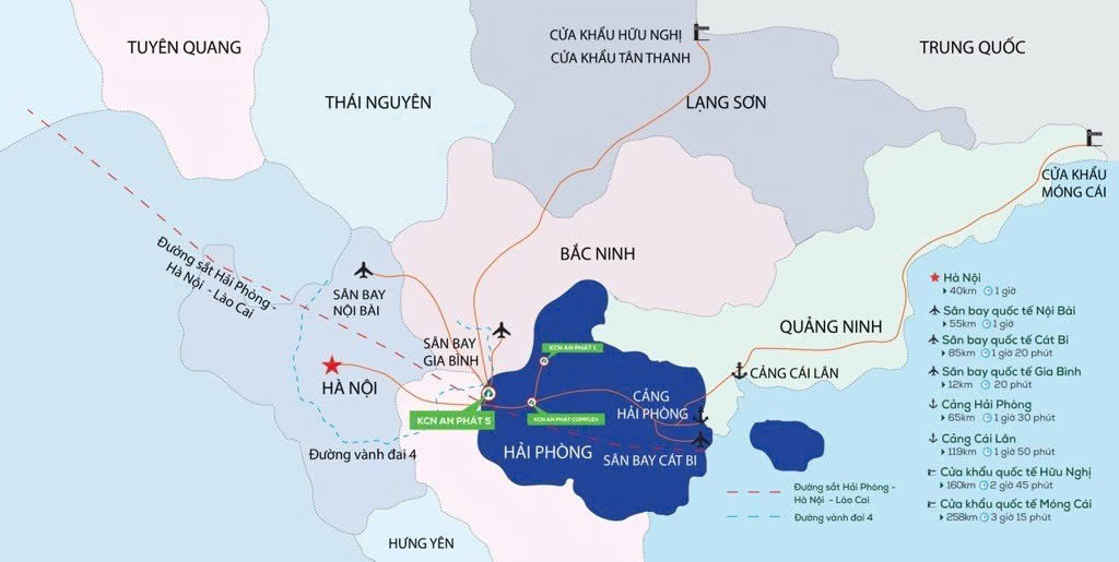 KCN An Phat 5 so huu vi tri thuan loi ket noi vung kinh te trong diem mien Bac. Anh: An Phat