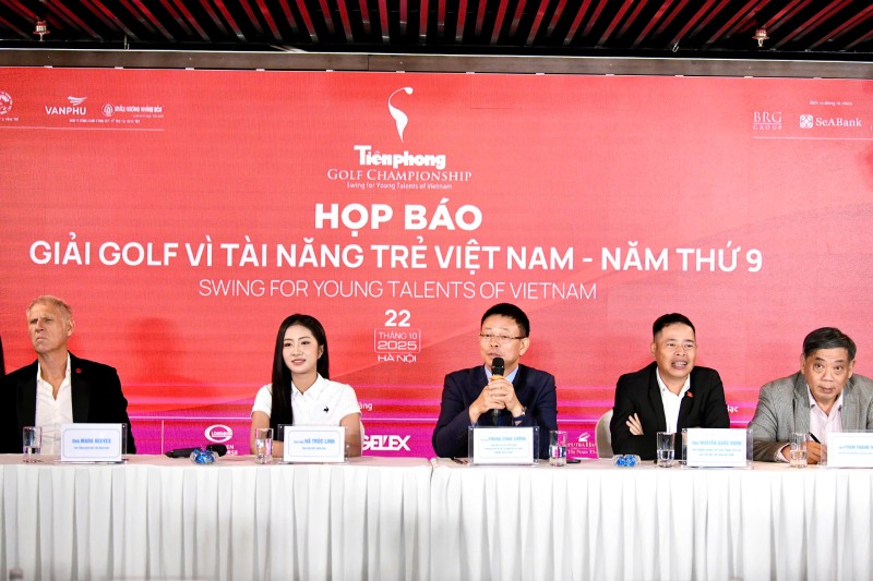Buoi le hop bao giai Tien Phong Golf Championship 2025. Anh: Nhu Y