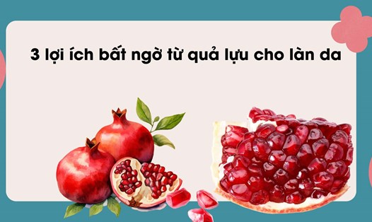 Quả lựu giúp làm sáng da và đều màu da hiệu quả. Ảnh đồ hoạ: Hương Sơn