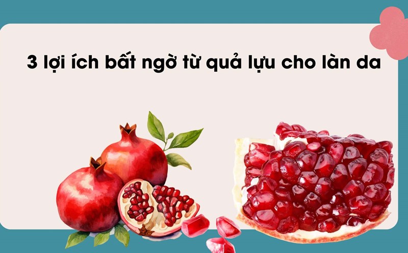 Pomegranate helps brighten the skin and even out skin tone effectively. Graphic photo: Huong Son