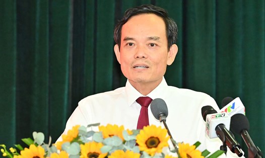 Bí thư Thành ủy TPHCM Trần Lưu Quang phát biểu tại hội nghị. Ảnh: Việt Dũng