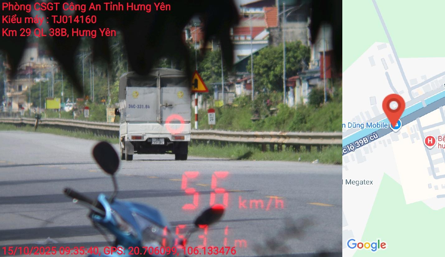 Conductor multado en Hung Yen. Foto: Policia de Hung Yen