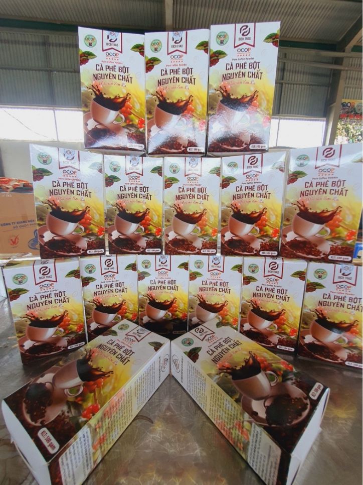 San pham ca phe bot nguyen chat cua HTX ca phe Bich Thao duoc cong nhan OCOP 5 sao va dap ung cac tieu chuan xuat khau. Anh: Don vi cung cap