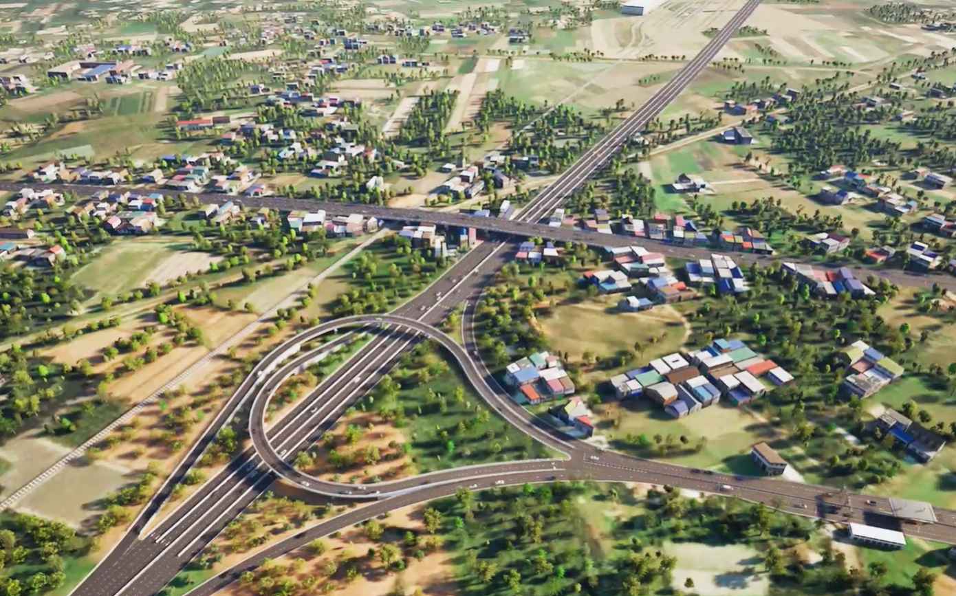 ホーチミン市 - モクバイ高速道路の交差点の斜視図。写真: ホーチミン市交通局