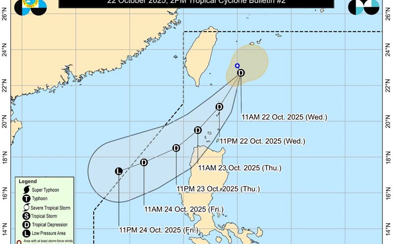 Forecast of the path of tropical depression/storm Salome after storm No. 12. Photo: PAGASA