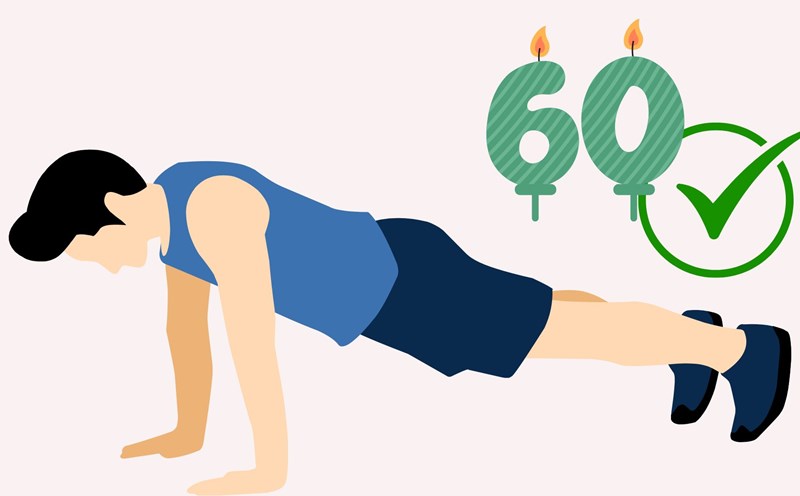 Push-ups are a weightless exercise that shows strength after 60. Graphics: Thanh Thanh