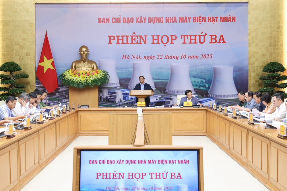 Phien hop thu 3 cua Ban Chi dao xay dung nha may dien hat nhan. Anh: Nhat Bac